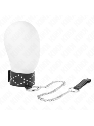 KINK - COLLAR CON CORREA 65 CM CON TACHUELAS PLATEADAS MODELO 3 AJUSTABLE 36-43 CM X 5 CM