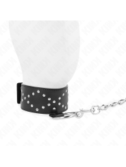 KINK - COLLAR CON CORREA 65 CM CON TACHUELAS PLATEADAS MODELO 3 AJUSTABLE 36-43 CM X 5 CM