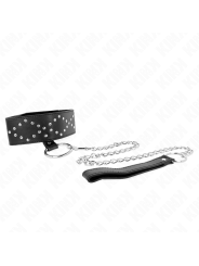 KINK - COLLAR CON CORREA 65 CM CON TACHUELAS PLATEADAS MODELO 3 AJUSTABLE 36-43 CM X 5 CM