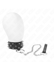 KINK - COLLAR CON CORREA 65 CM CON TACHUELAS PLATEADAS MODELO 5 AJUSTABLE 36-43 CM X 5 CM