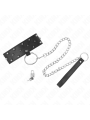 KINK - COLLAR CON CORREA 65 CM CON TACHUELAS PLATEADAS MODELO 5 AJUSTABLE 36-43 CM X 5 CM