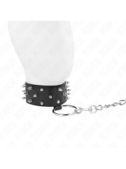 KINK - COLLAR CON CORREA 65 CM CON TACHUELAS PLATEADAS MODELO 5 AJUSTABLE 36-43 CM X 5 CM
