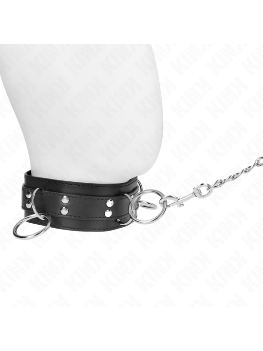 KINK - COLLAR CON CORREA 80 CM ESCLAVITUD 3 ANILLOS 53 X 5 CM
