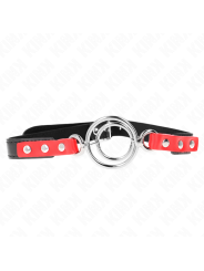 KINK - MORDAZA CON MÚLTIPLES JUNTAS TÓRICAS 4 / 4.8 CM ROJO AJUSTABLE 38 X 56 CM