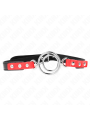 KINK - MORDAZA CON MÚLTIPLES JUNTAS TÓRICAS 4 / 4.8 CM ROJO AJUSTABLE 38 X 56 CM
