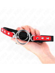 KINK - MORDAZA CON MÚLTIPLES JUNTAS TÓRICAS 4 / 4.8 CM ROJO AJUSTABLE 38 X 56 CM