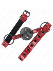 KINK - MORDAZA DE BOLA 4.5 CM DE POLIPIEL BRILLANTE 63.5 X 2 CM AJUSTABLE 41 X 59 CM