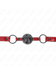 KINK - MORDAZA DE BOLA 4.5 CM DE POLIPIEL BRILLANTE 63.5 X 2 CM AJUSTABLE 41 X 59 CM