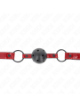 KINK - MORDAZA DE BOLA 4.5 CM DE POLIPIEL BRILLANTE 63.5 X 2 CM AJUSTABLE 41 X 59 CM