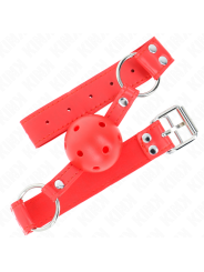 KINK - MORDAZA DE BOLA 4.5 CM DURA HUECA ROJO COMPLETA 62 x 2 CM