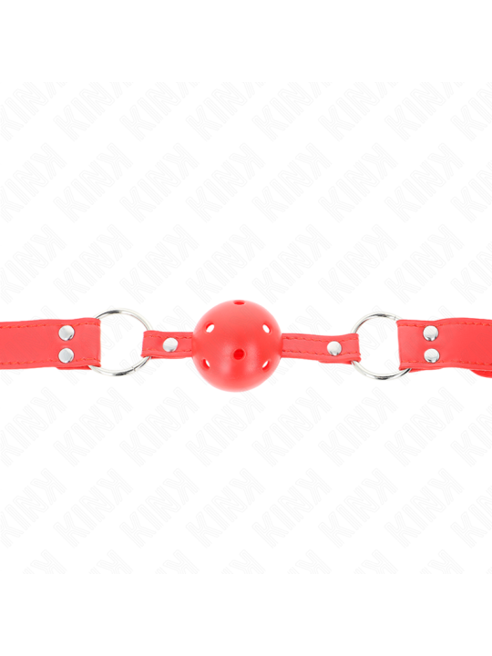 KINK - MORDAZA DE BOLA 4.5 CM DURA HUECA ROJO COMPLETA 62 x 2 CM