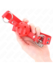 KINK - MORDAZA DE BOLA 4.5 CM DURA HUECA ROJO COMPLETA 62 x 2 CM