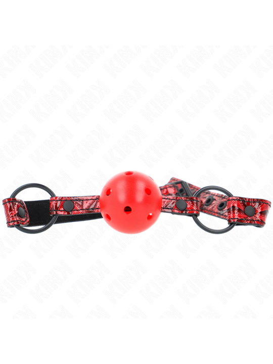 KINK - MORDAZA DE BOLA 4.5 CM CON PATRÓN DE DIAMANTE MODELO 1 64.5 CM AJUSTABLE 42- 60 CM