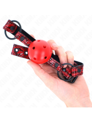 KINK - MORDAZA DE BOLA 4.5 CM CON PATRÓN DE DIAMANTE MODELO 1 64.5 CM AJUSTABLE 42- 60 CM