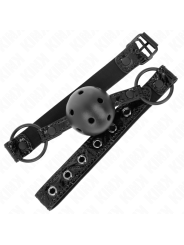 KINK - MORDAZA DE BOLA 4.5 CM CON PATRÓN DE DIAMANTE MODELO 3 64.5 CM AJUSTABLE 42- 60 CM