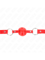 KINK - MORDAZA DE BOLA 4 CM TRANSPIRABLE CON DOBLE REMACHE MODELO 1 ROJO 62 x 2.5 CM AJUSTABLE 42-58 CM