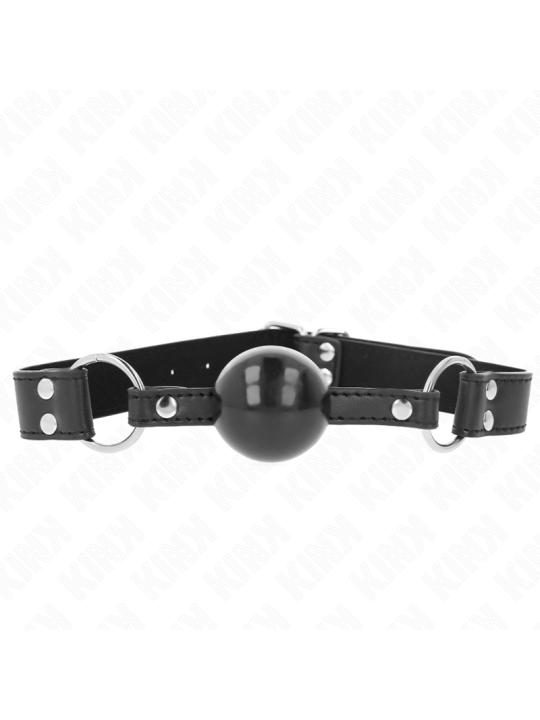 KINK - MORDAZA DE BOLA 4 CM SUAVE Y SÓLIDA CON CORREA DE POLIPIEL 62 x 2.5 CM AJUSTABLE 42-58 CM