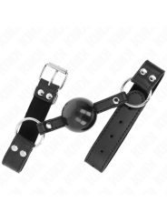 KINK - MORDAZA DE BOLA 4 CM SUAVE Y SÓLIDA CON CORREA DE POLIPIEL 62 x 2.5 CM AJUSTABLE 42-58 CM