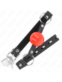 KINK - MORDAZA DE BOLA 4 CM CON CANDADO BOLA ROJA CORREA NEGRA 60 x 2 CM