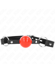 KINK - MORDAZA DE BOLA 4 CM CON CANDADO BOLA ROJA CORREA NEGRA 60 x 2 CM