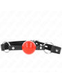 KINK - MORDAZA DE BOLA 4 CM CON CANDADO BOLA ROJA CORREA NEGRA 60 x 2 CM