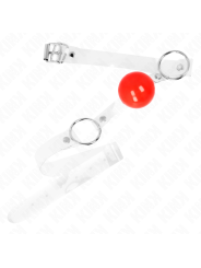 KINK - MORDAZA DE BOLA ROJA DE PVC TRANSPARENTE AJUSTABLE