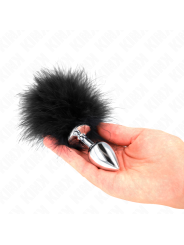 KINK - PLUG ANAL 11 x 7 CM ACERO INOXIDABLE CON PLUMA 11 CM
