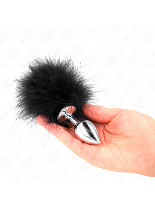 KINK - PLUG ANAL 11 x 7 CM ACERO INOXIDABLE CON PLUMA 11 CM
