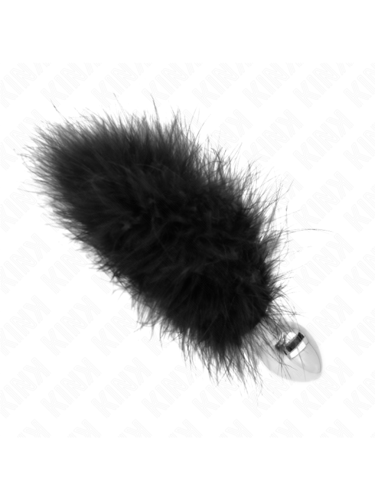 KINK - PLUG ANAL 11 x 7 CM ACERO INOXIDABLE CON PLUMA 11 CM