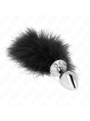 KINK - PLUG ANAL 11 x 7 CM ACERO INOXIDABLE CON PLUMA 11 CM