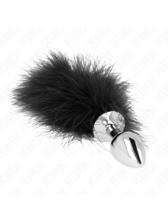 KINK - PLUG ANAL 11 x 7 CM ACERO INOXIDABLE CON PLUMA 11 CM