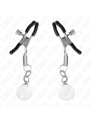 KINK - PINZAS PARA PEZONES PLATEADAS CON COLGANTE DE VIDRIO 6 CM
