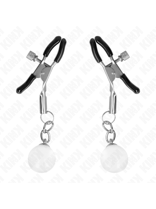 KINK - PINZAS PARA PEZONES PLATEADAS CON COLGANTE DE VIDRIO 6 CM