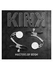 KINK - PINZAS PARA PEZONES PLATEADAS CON COLGANTE DE VIDRIO 6 CM