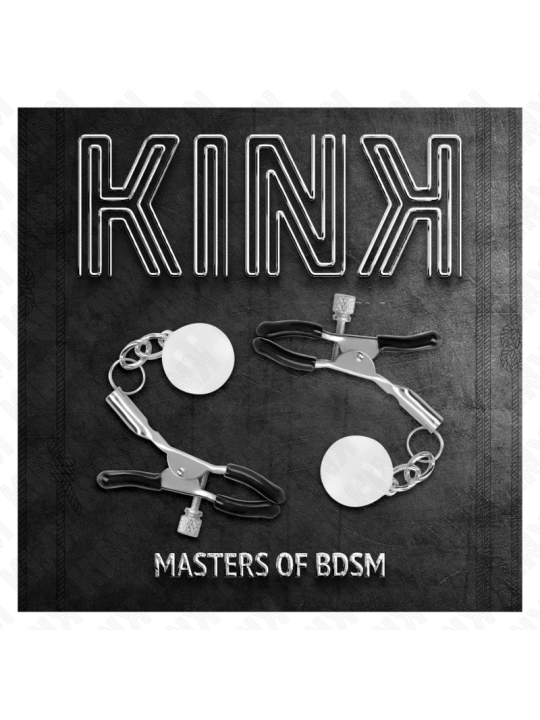 KINK - PINZAS PARA PEZONES PLATEADAS CON COLGANTE DE VIDRIO 6 CM