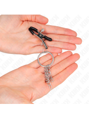 KINK - PINZAS PARA PEZONES CON ARO Y PEQUEÑAS CADENAS PLATEADO 6 CM