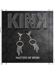 KINK - PINZAS PARA PEZONES CON ARO Y PEQUEÑAS CADENAS PLATEADO 6 CM