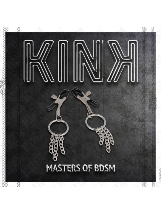 KINK - PINZAS PARA PEZONES CON ARO Y PEQUEÑAS CADENAS PLATEADO 6 CM