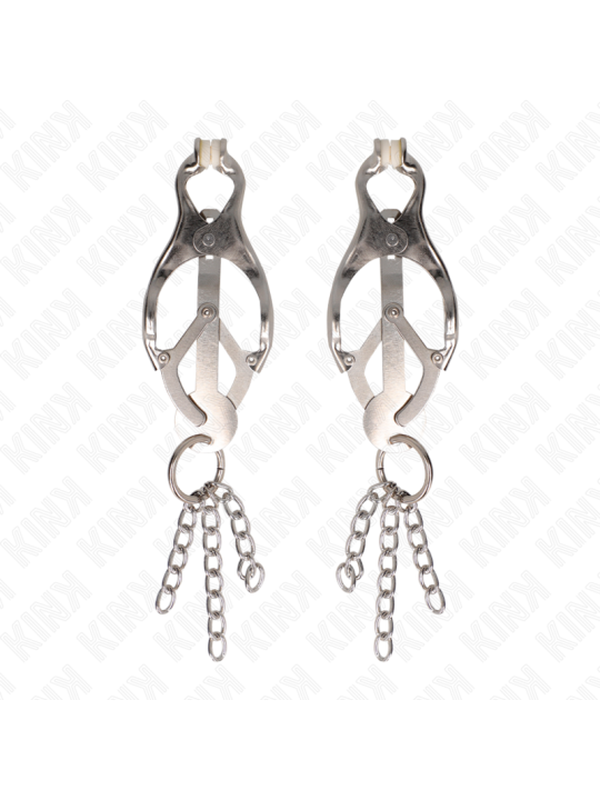 KINK - PINZAS PARA PEZONES ESTILO JAPONÉS CON CADENAS PLATEADO