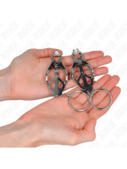 KINK - PINZAS PARA PEZONES ESTILO JAPONÉS CON AROS PLATEADO