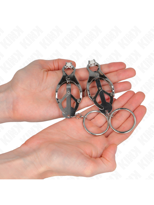 KINK - PINZAS PARA PEZONES ESTILO JAPONÉS CON AROS PLATEADO