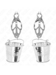 KINK - PINZAS PARA PEZONES ESTILO JAPONÉS CON CUBOS PLATEADO