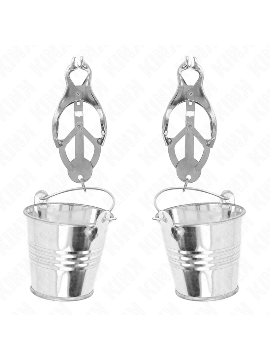 KINK - PINZAS PARA PEZONES ESTILO JAPONÉS CON CUBOS PLATEADO