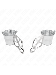 KINK - PINZAS PARA PEZONES ESTILO JAPONÉS CON CUBOS PLATEADO