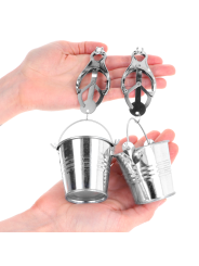 KINK - PINZAS PARA PEZONES ESTILO JAPONÉS CON CUBOS PLATEADO