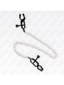 KINK - PINZAS PARA PEZONES PLANAS NEGRO CON CADENA PLATEADO 30 CM