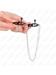 KINK - PINZAS PARA PEZONES PLANAS NEGRO CON CADENA PLATEADO 30 CM