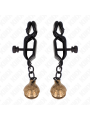 KINK - PINZAS PARA PEZONES PLANAS NEGRO CON CASCABEL 7 CM