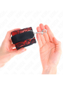 KINK - MUÑEQUERAS CORTAS DE ENCAJE TERCIOPELO Y UNIÓN DE NYLON ROJO/NEGRO 23 X 6.5 CM