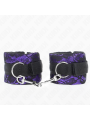KINK - MUÑEQUERAS CORTAS DE ENCAJE TERCIOPELO Y UNIÓN DE NYLON VIOLETA/NEGRO 23 X 6.5 CM